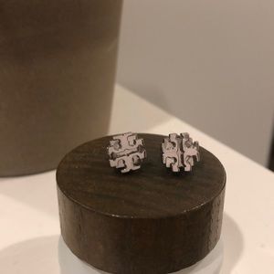 Tory Burch logo stud earrings